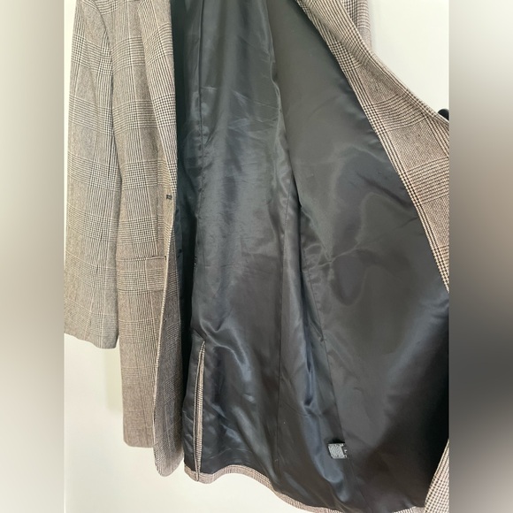 CO Belted Glen Plaid Longline Blazer Coat in Italian Wool - Size L - Picture 15 of 16